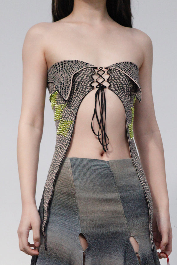 RUI Jacquard Beaded Bandeau RSS23KN16 Blush&onyx Rouge & Black